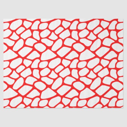 Papier Mousseline Motif de girafe rouge et blanc (Recto)