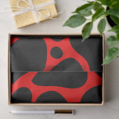 Papier Mousseline Motif de girafe rouge et noire (Cadeau)