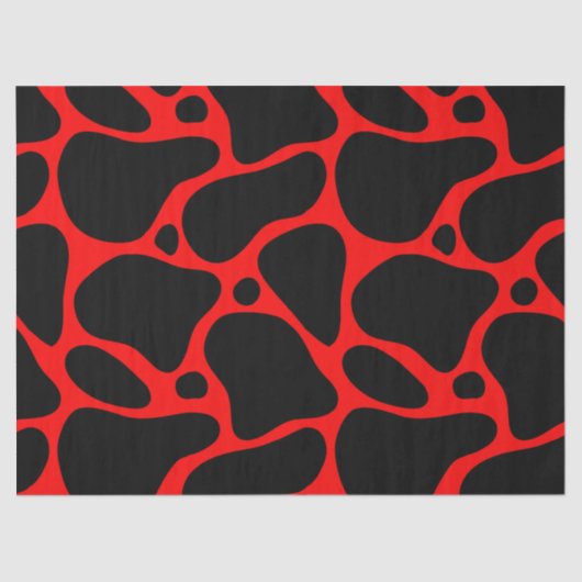Papier Mousseline Motif de girafe rouge et noire (Recto)