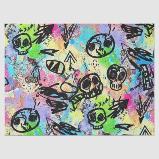 Papier Mousseline Motif de graffiti urbain coloré (1) (Recto)