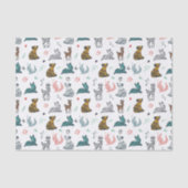 Papier Mousseline Motif de gribouillis d'animaux forestiers | Blanc (Recto)