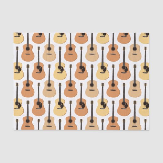 Papier Mousseline Motif de guitares acoustiques (Recto)