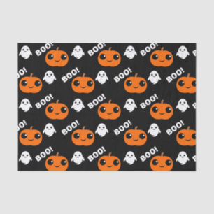 Papier Mousseline Motif de Halloween de fantôme de citrouille