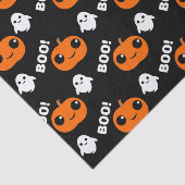 Papier Mousseline Motif de Halloween de fantôme de citrouille (Détail)