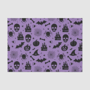 Papier Mousseline Motif de Halloween pourpre et noir