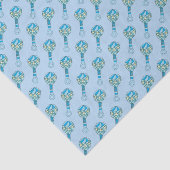 Papier Mousseline Motif de hochet de bébé bleu (Détail)