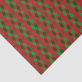 Papier Mousseline Motif de Jacquard rouge et vert Noël (Détail)