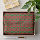 Papier Mousseline Motif de Jacquard rouge et vert Noël (Cadeau)