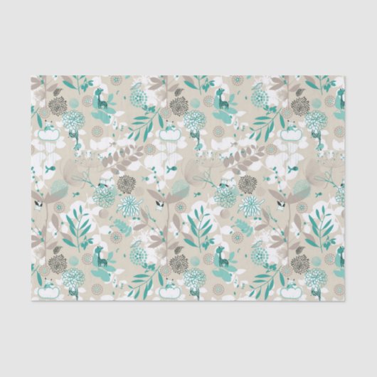 Papier Mousseline Motif de jardin (Recto)