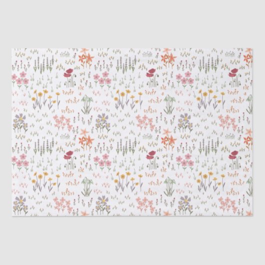 Papier Mousseline Motif de jardin fleur sauvage (Recto)