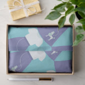 Papier Mousseline Motif de jupes de caniche bleu et blanc (Cadeau)