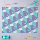 Papier Mousseline Motif de jupes de caniche bleu et blanc (Artisanat)