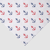 Papier Mousseline Motif de la Ancre bleue blanche (Détail)