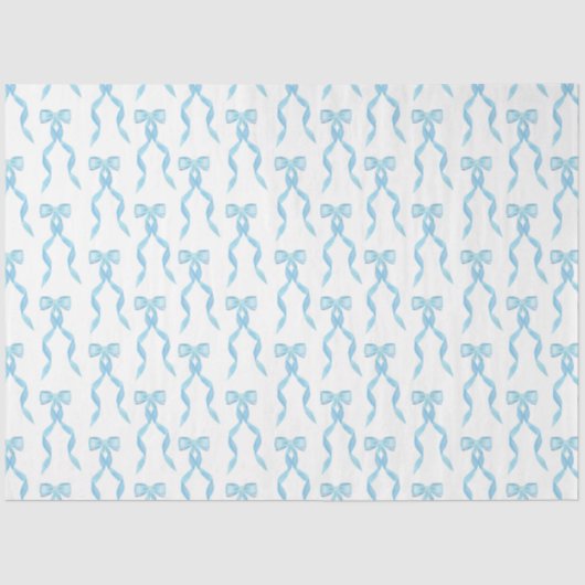 Papier Mousseline Motif de la Bow Bleue Aquarelle (Recto)