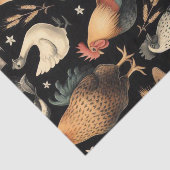 Papier Mousseline Motif de la ferme de poulet Retro (Détail)