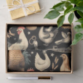Papier Mousseline Motif de la ferme de poulet Retro (Cadeau)