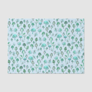 Papier Mousseline Motif de la forêt de l'aquarelle des champignons m