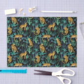 Papier Mousseline Motif de la jungle léopard Arrière - plan noir (Artisanat)