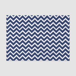 Papier Mousseline Motif de la marine bleu et blanc Chevron Zigzag