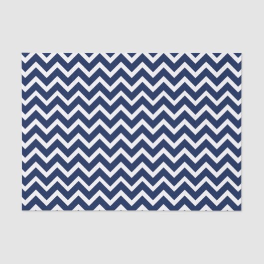Papier Mousseline Motif de la marine bleu et blanc Chevron Zigzag (Recto)