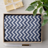 Papier Mousseline Motif de la marine bleu et blanc Chevron Zigzag (Cadeau)