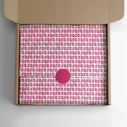 Papier Mousseline Motif de la Saint Valentin XOXO