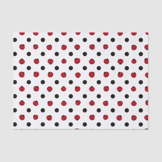 Papier Mousseline Motif de ladybug rétro (Recto)