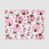 Papier Mousseline Motif De Ladybugs, Mignons Ladybugs, Pink Ladybugs (Recto)