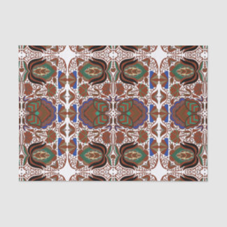 Papier Mousseline Motif de l'art populaire rustique estonien avec fl