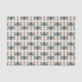 Papier Mousseline Motif de libellule coloré (Recto)