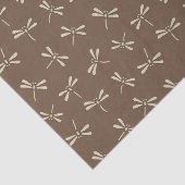 Papier Mousseline Motif de libellule, crème et Taupe japonais Tan (Détail)