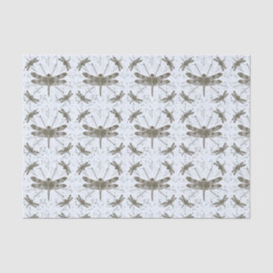 Papier Mousseline Motif de libellules d'or - lumière