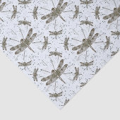 Papier Mousseline Motif de libellules d'or - lumière (Détail)