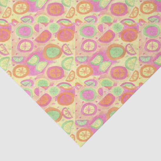 Papier Mousseline Motif de limonade rose (Détail)