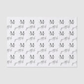 Papier Mousseline Motif de logo de Monogramme d'entreprise minimalis (Recto)
