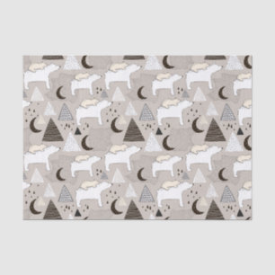 Papier Mousseline Motif de l'ours de bois du mignon Doodland
