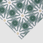 Papier Mousseline Motif de luxe de Noël Star Green Gold (Détail)