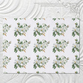 Papier Mousseline Motif de magnolia à l'aquarelle douce bleu