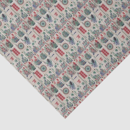 Papier Mousseline Motif de Mahjong Tiles (Détail)