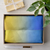 Papier Mousseline Motif de maillage géométrique bleu jaune Ukraine (Cadeau)