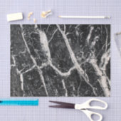 Papier Mousseline Motif de marbre noir et blanc moderne (Artisanat)