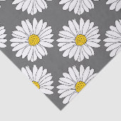 Papier Mousseline Motif de marguerite gris jaune blanc (Détail)