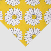 Papier Mousseline Motif de marguerite jaune blanc 2 (Détail)