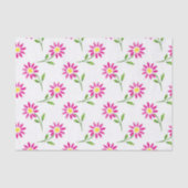 Papier Mousseline Motif de marguerite rose chaud (Recto)
