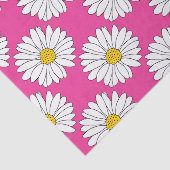 Papier Mousseline Motif de marguerite rose jaune (Détail)