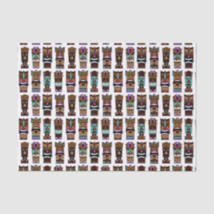 Papier Mousseline Motif de masques de Tiki