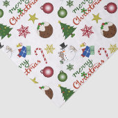 Papier Mousseline Motif de mélange d'illustrations de Noël (Détail)