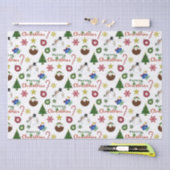 Papier Mousseline Motif de mélange d'illustrations de Noël (Artisanat)