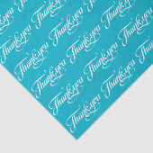 Papier Mousseline Motif De Merci Blanc Et Turquoise (Détail)