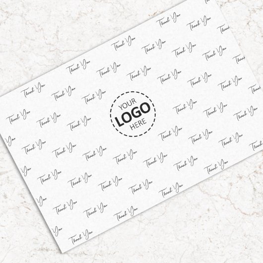 Papier Mousseline Motif de Merci de logo personnalisé